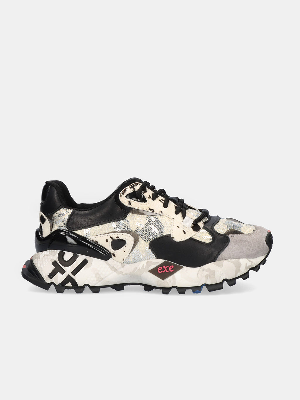 134-10 LEATHER BLACK WHT