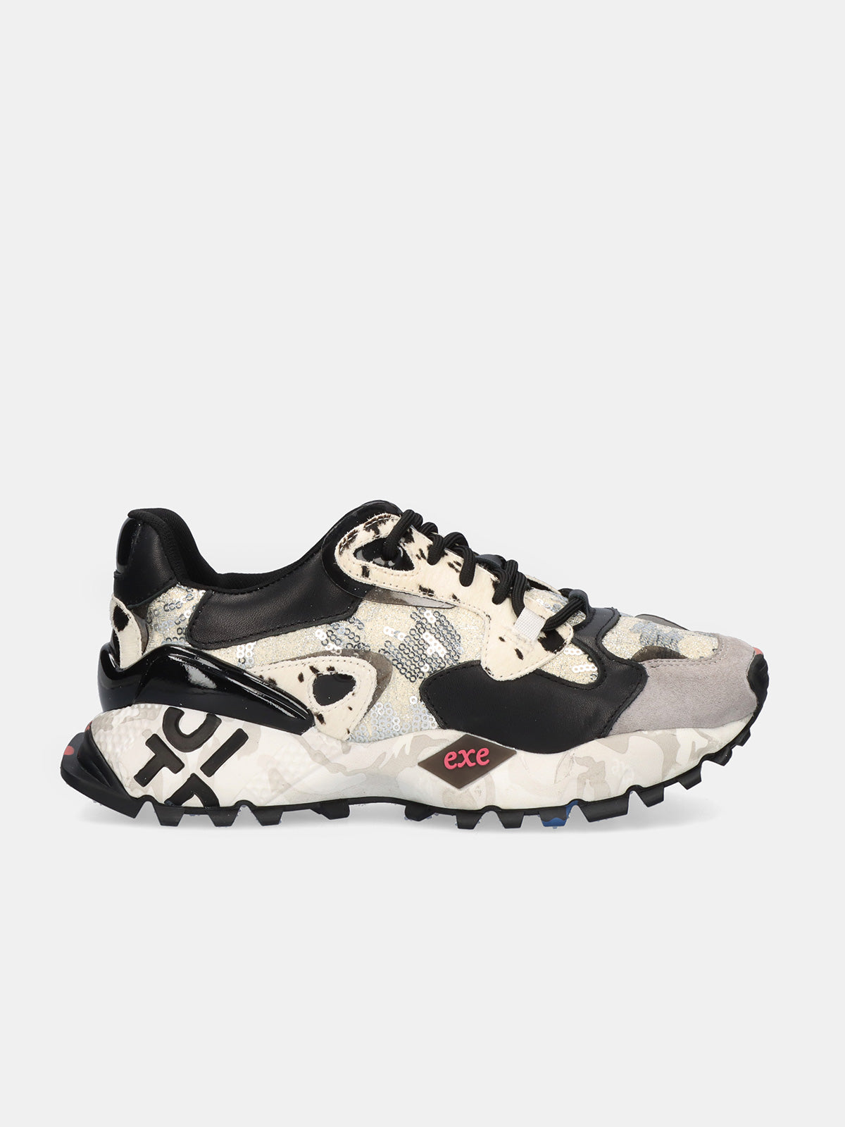 134-10 LEATHER BLACK WHT