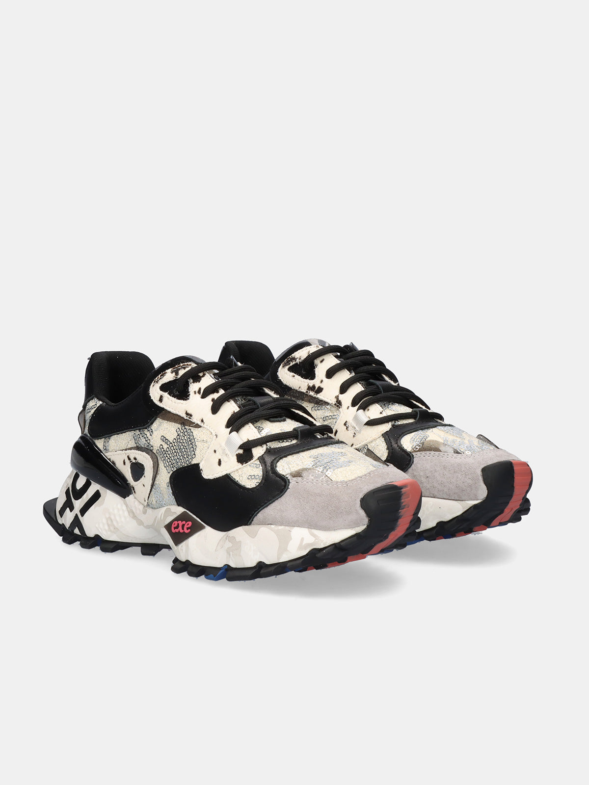 134-10 LEATHER BLACK WHT