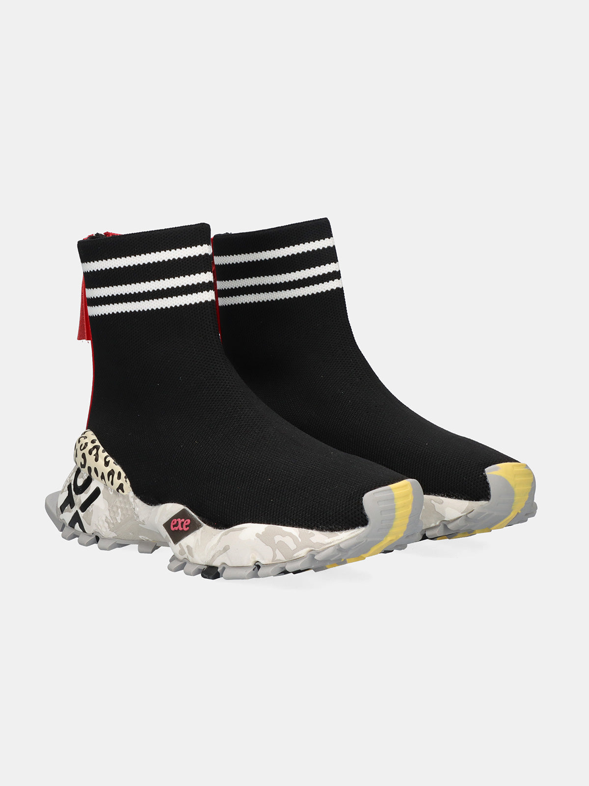 134-203 KNIT BLACK WHT