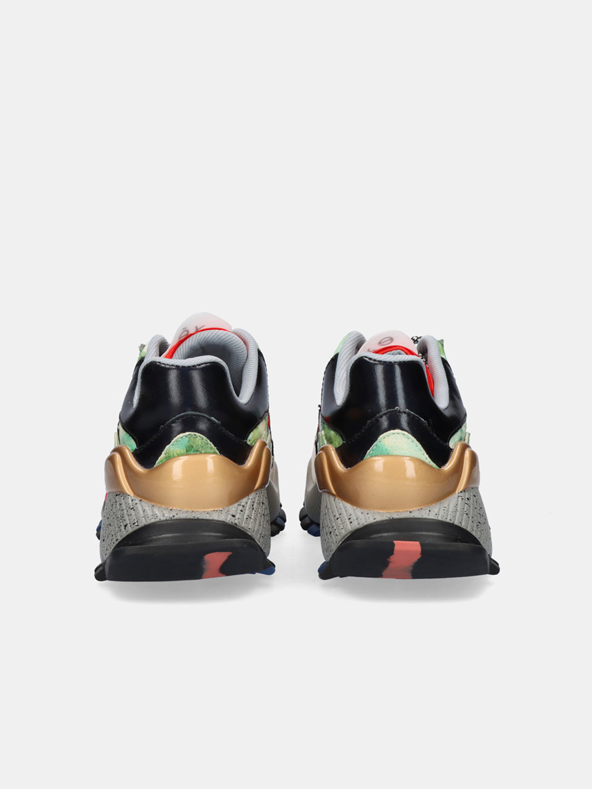 134-28M LEATHER GOLD RED