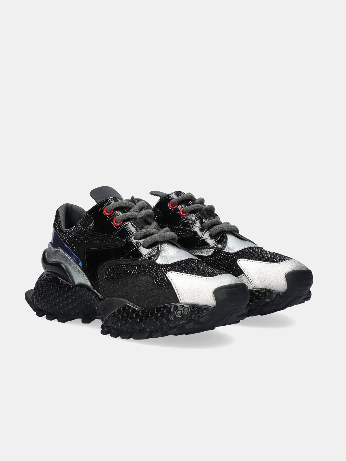 3020-8 LEATHER BLACK-SILV