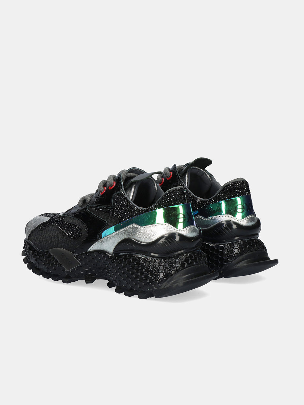 3020-8 LEATHER BLACK-SILV