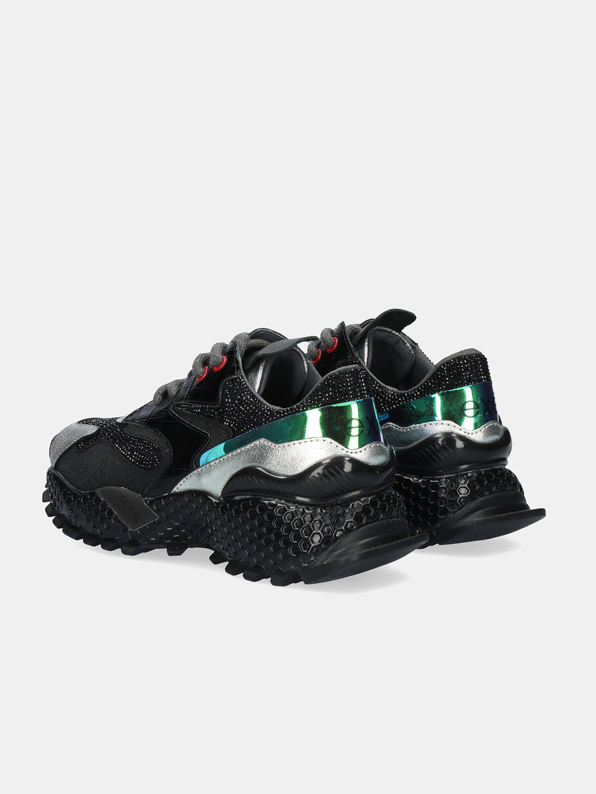 3020-8 LEATHER BLACK-SILV