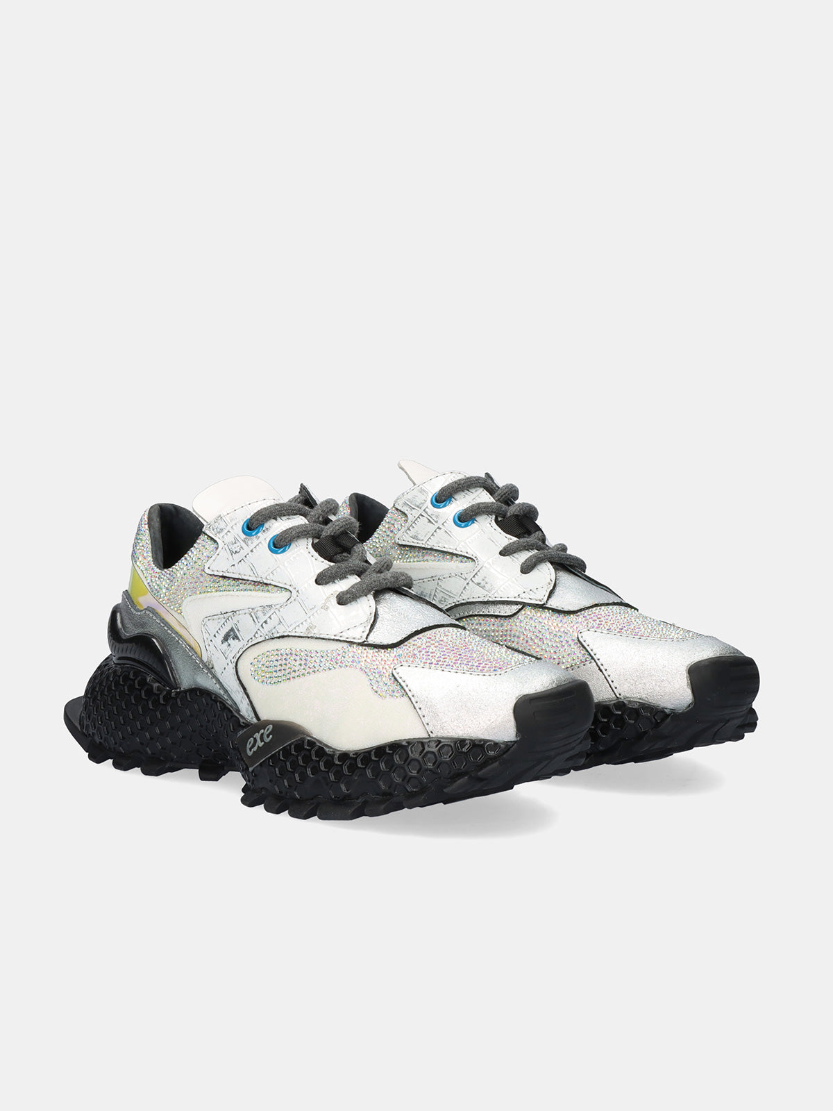 3020-8 LEATHER SILVER BLK