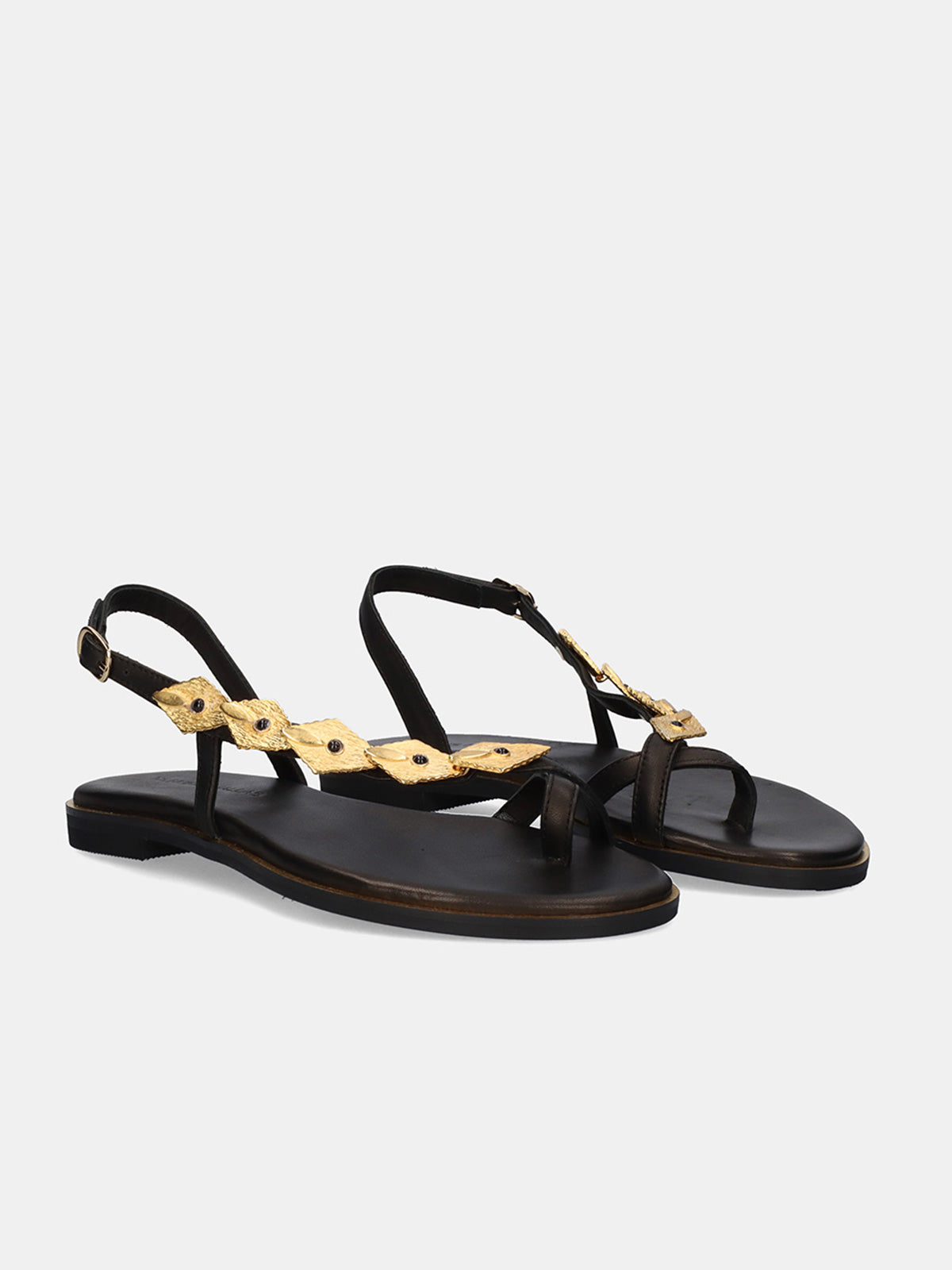 554 GOLDIE LEATHER BLACK-GOLD