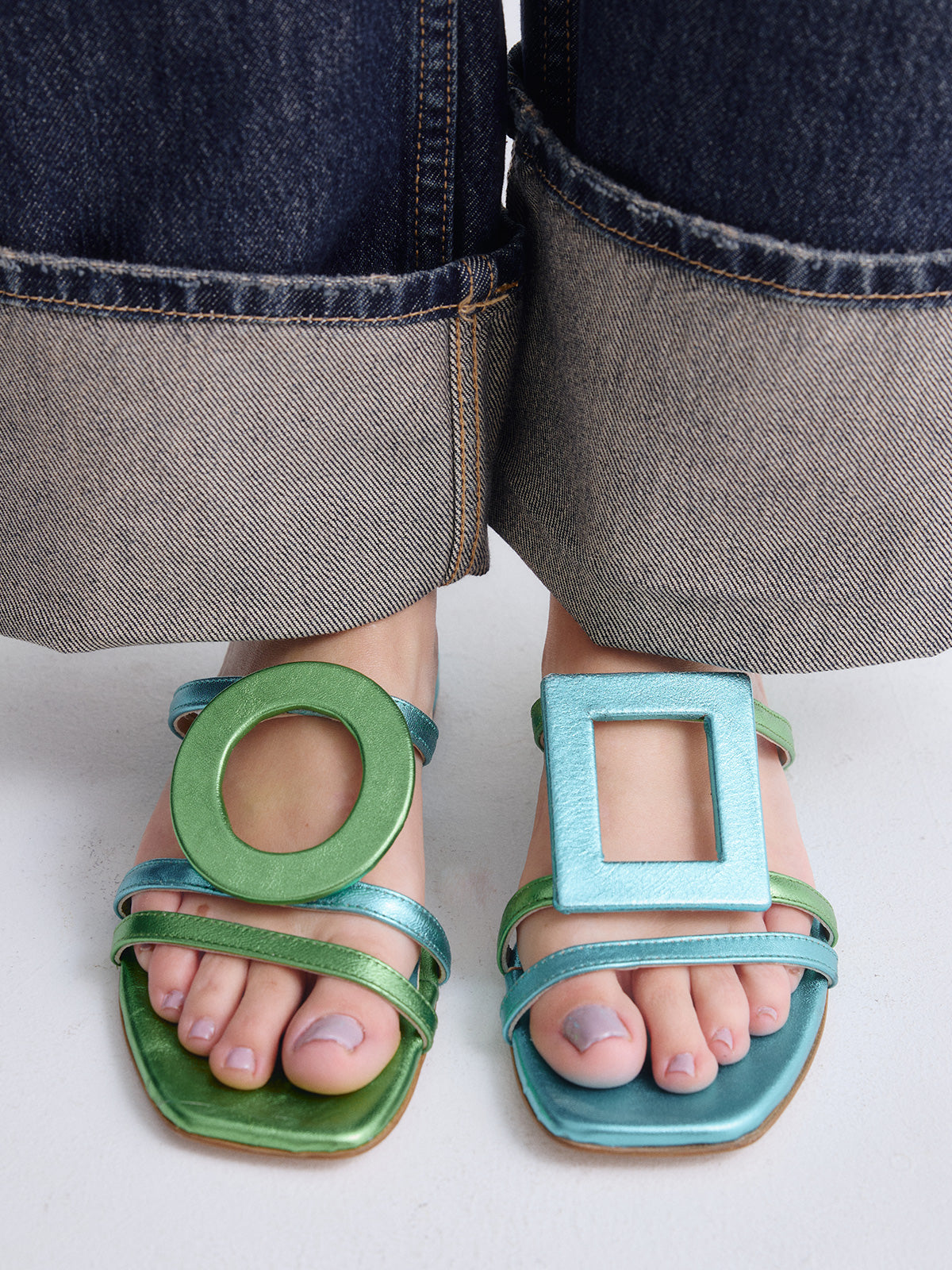 580 FEDRA LEATHER AQUA GREEN