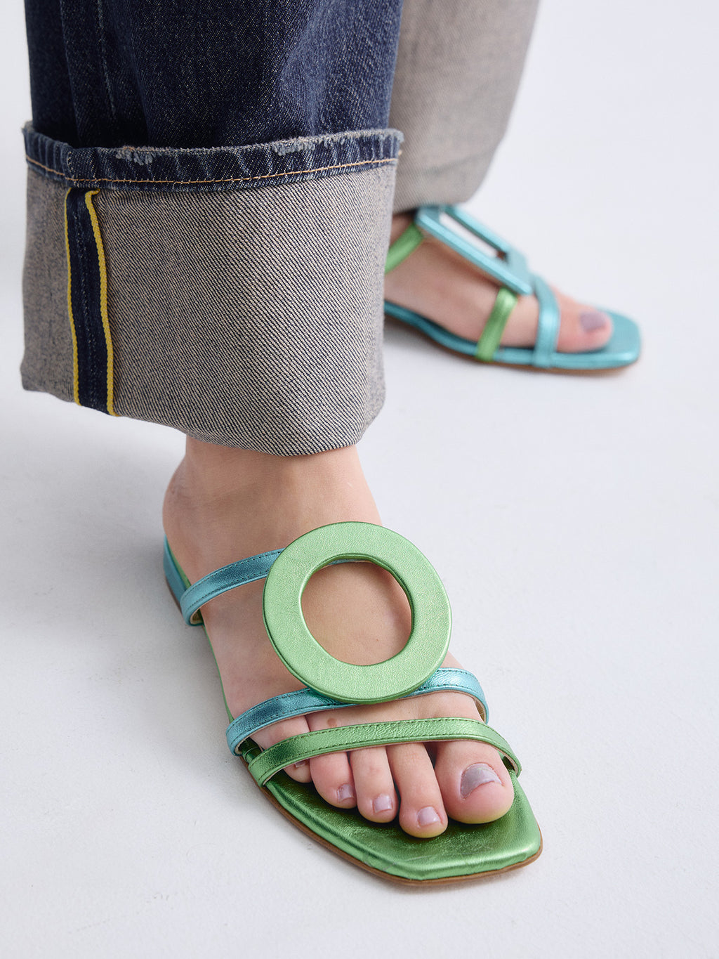 580 FEDRA LEATHER AQUA GREEN