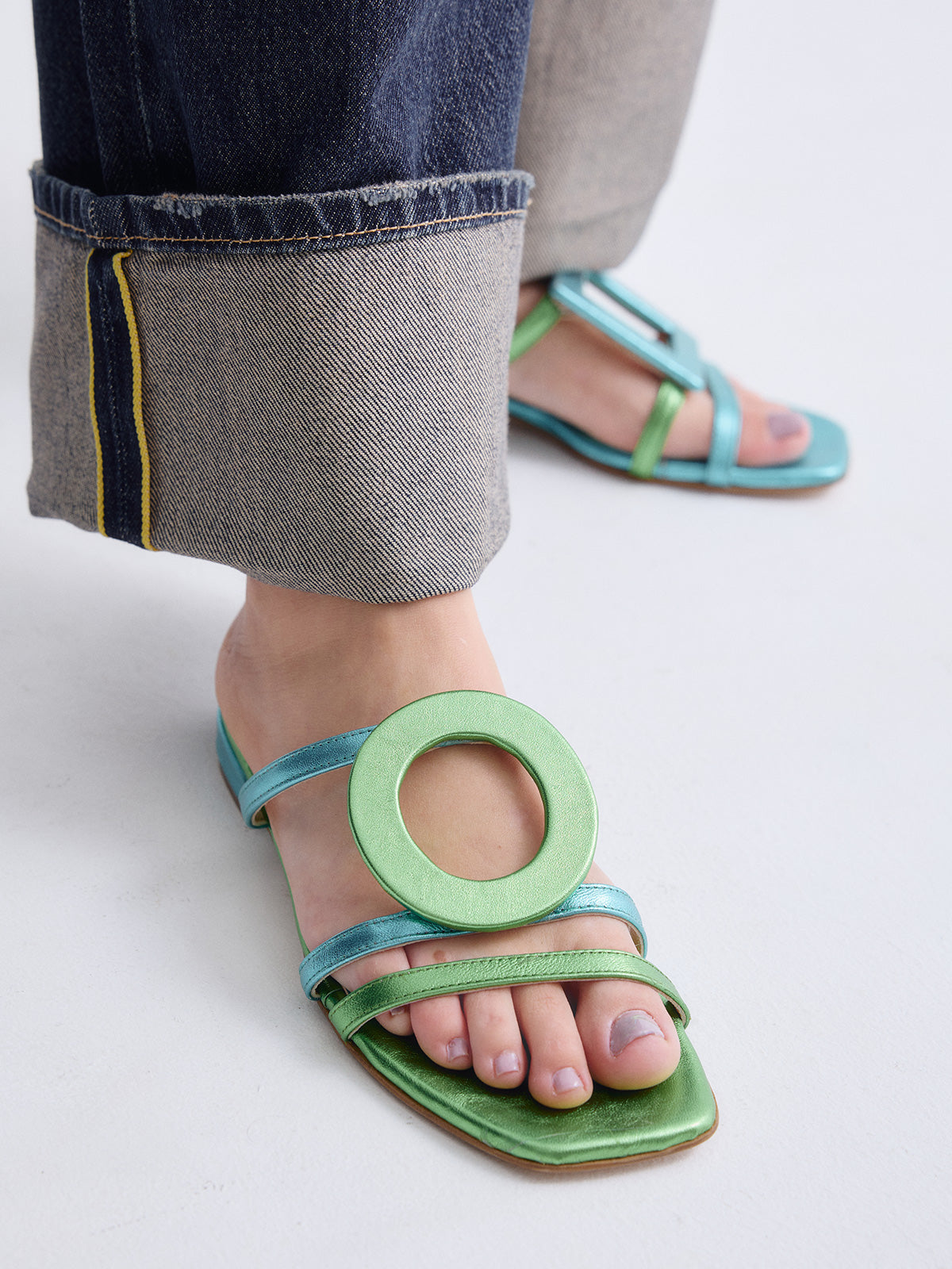 580 FEDRA LEATHER AQUA GREEN