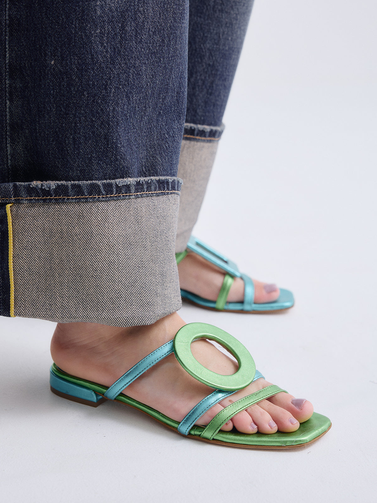 580 FEDRA LEATHER AQUA GREEN