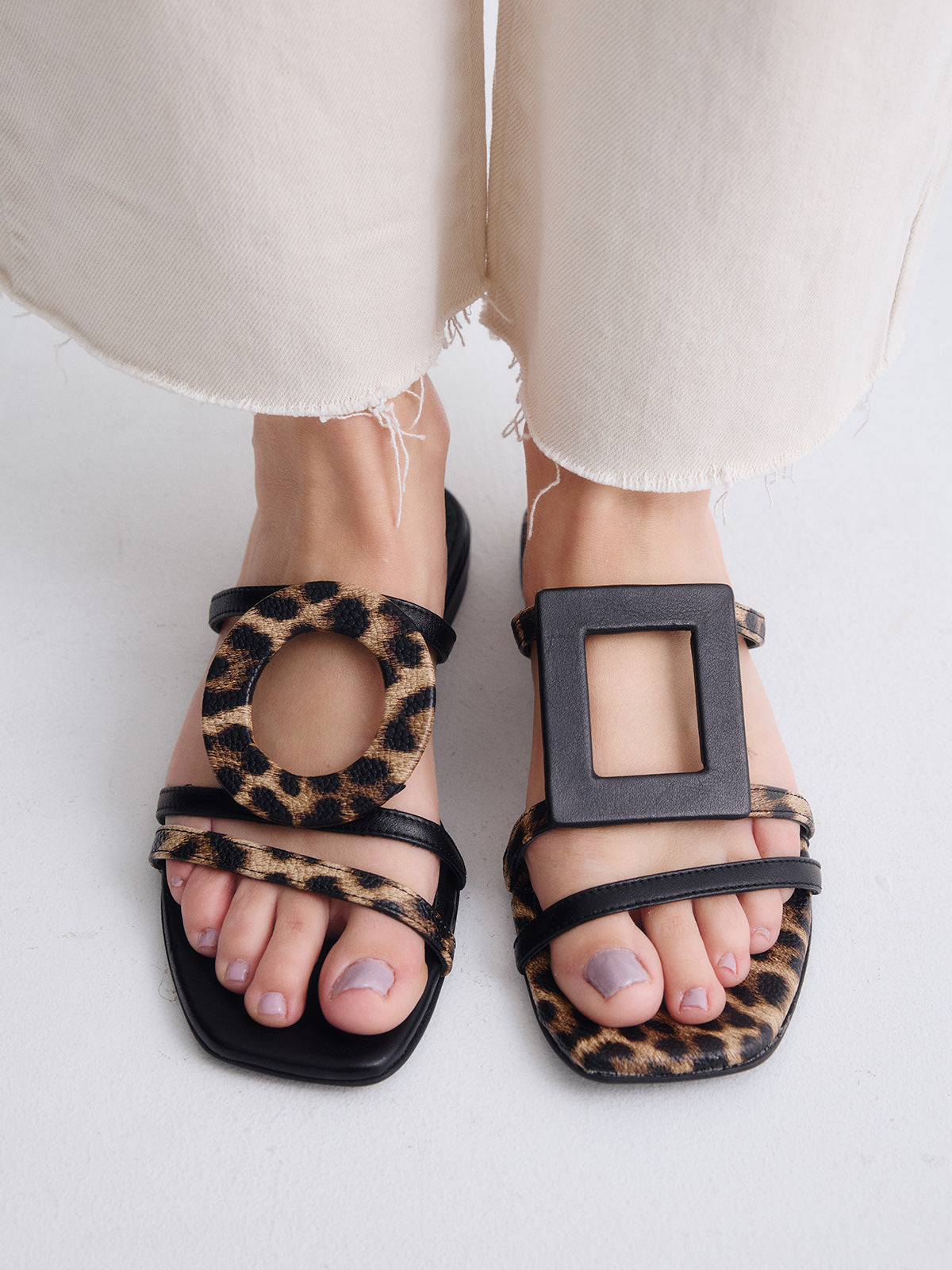 580 FEDRA LEATHER LEOPAR BLK
