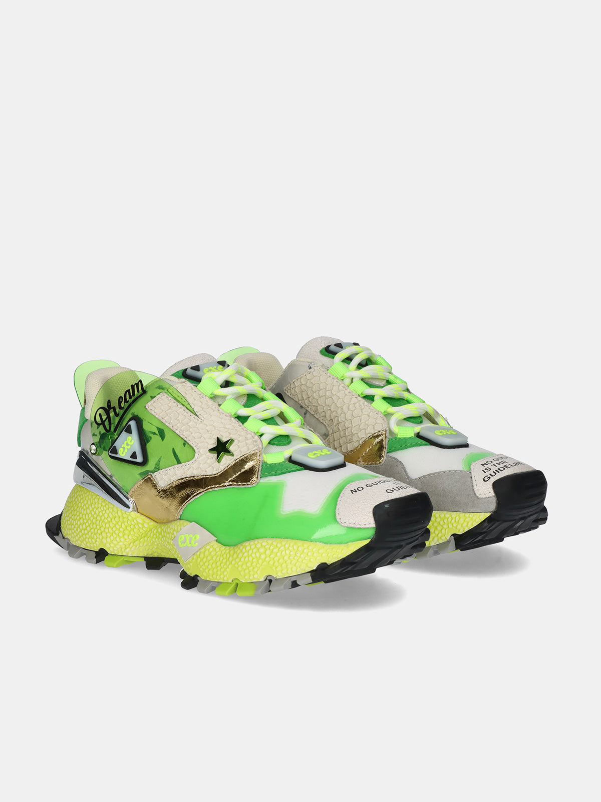 928-3 LEATHER GREEN WHT