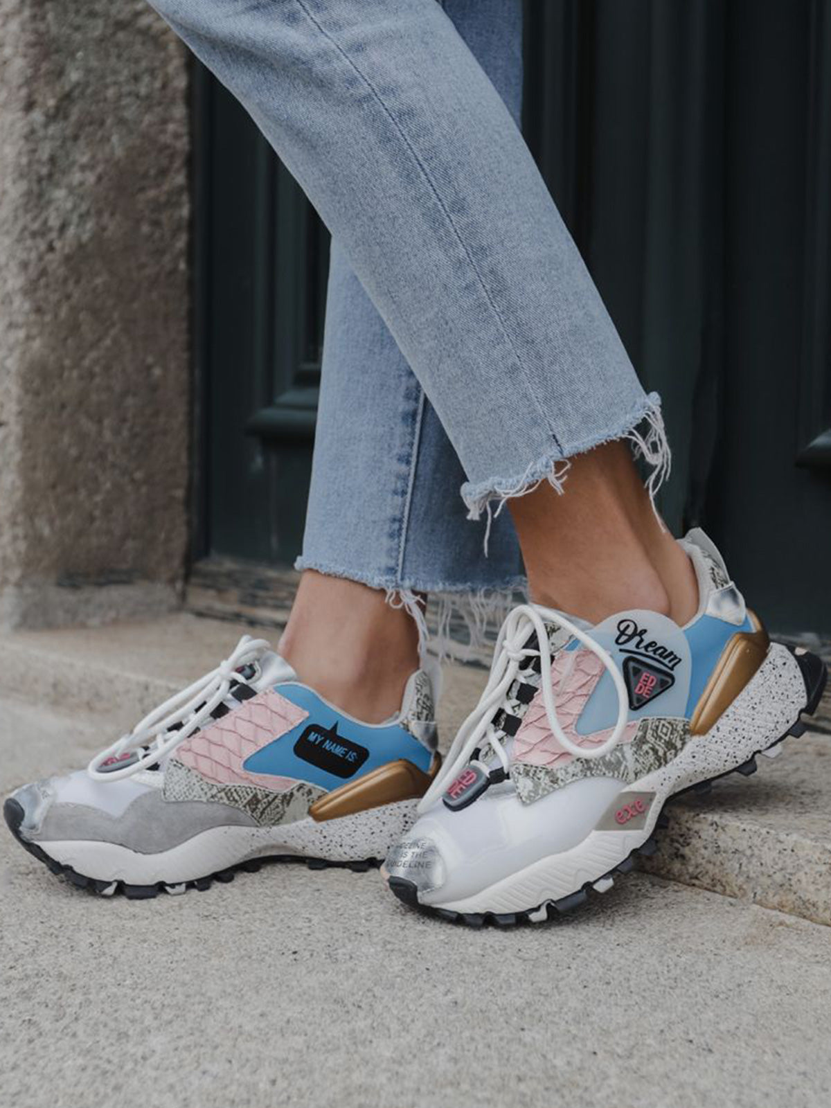 928-3 LEATHER WHITE PINK