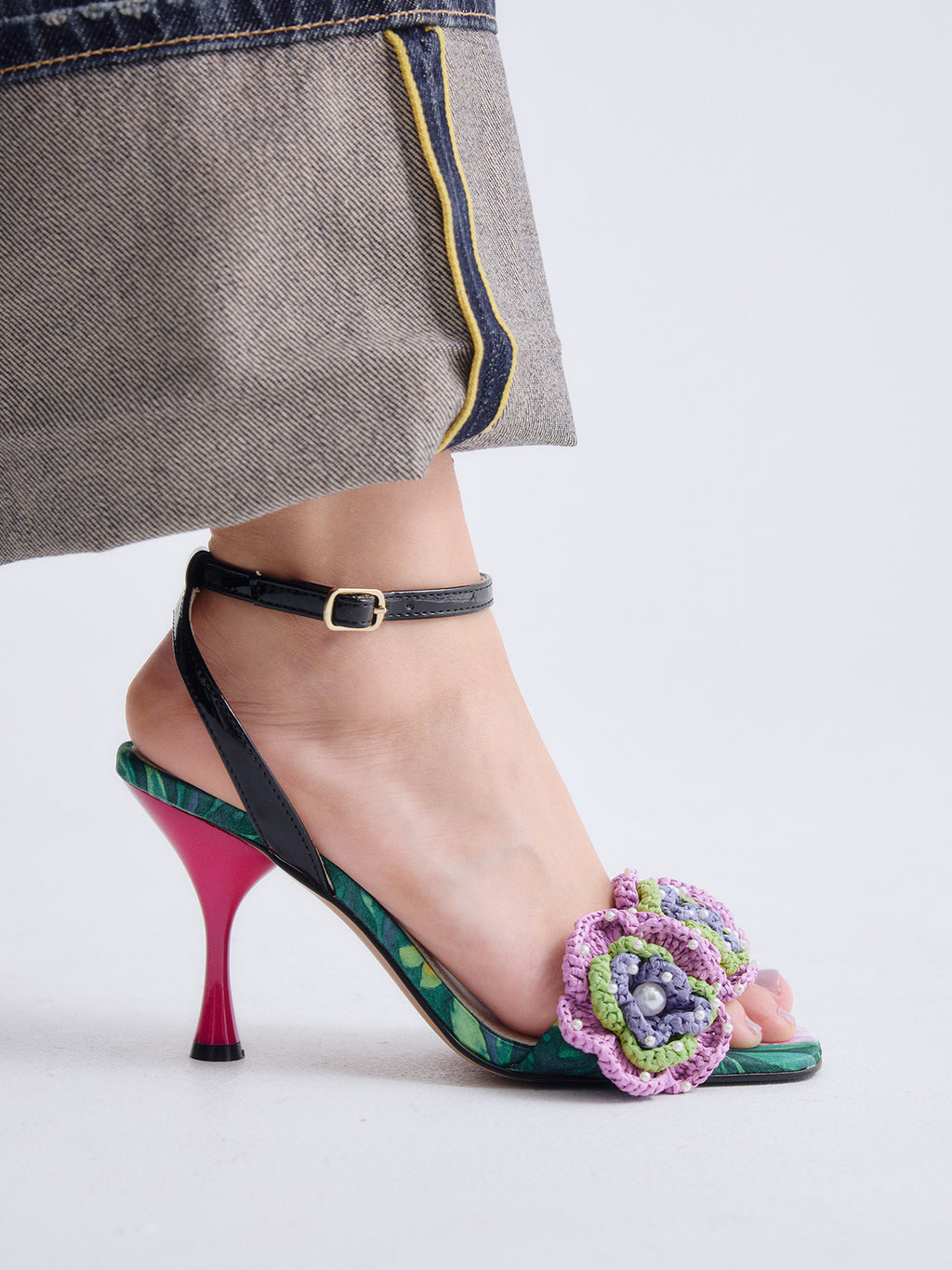 ANITA-116 FLOWER GREEN BLK