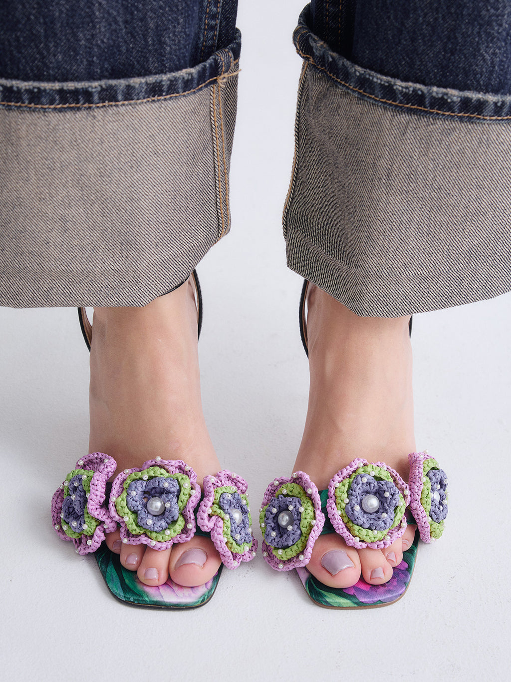 ANITA-116 FLOWER GREEN BLK