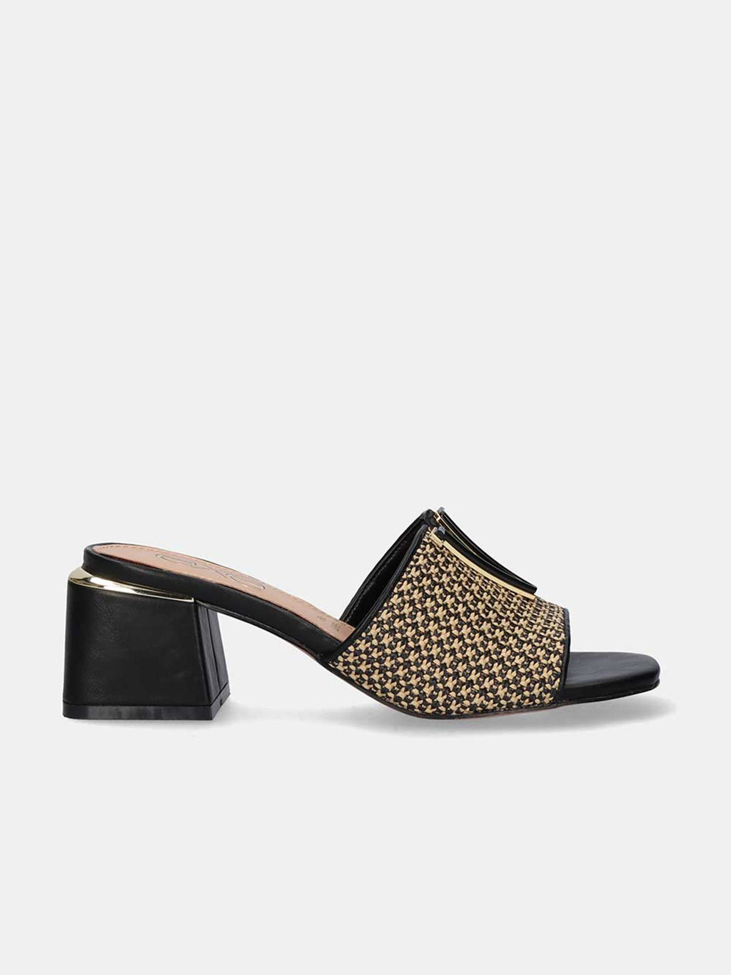 CARMEN-160 RAFFIA BLK-BEIGE