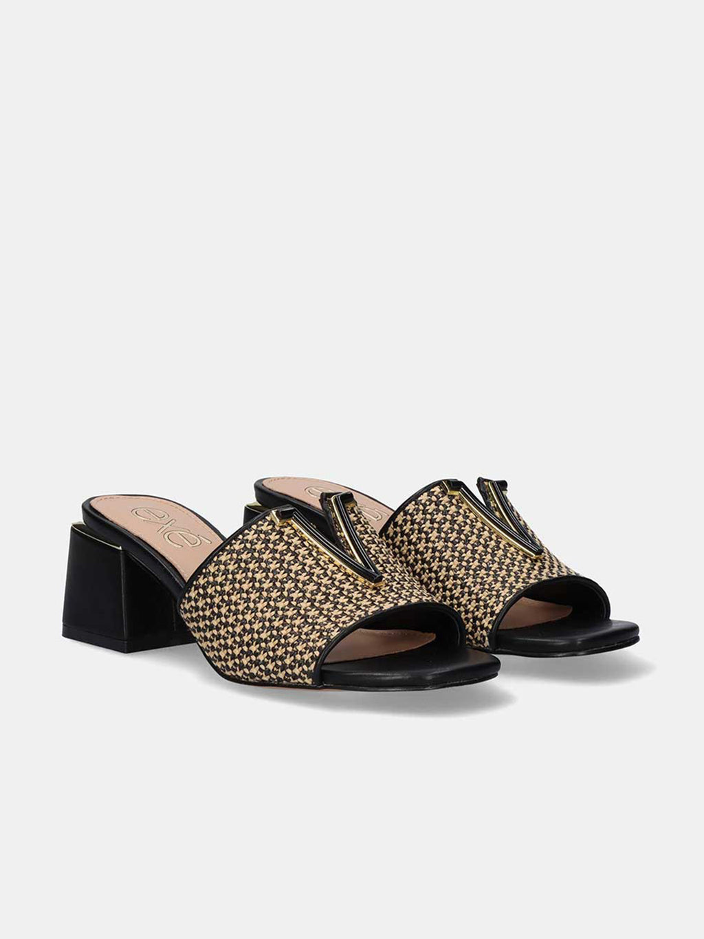 CARMEN-160 RAFFIA BLK-BEIGE