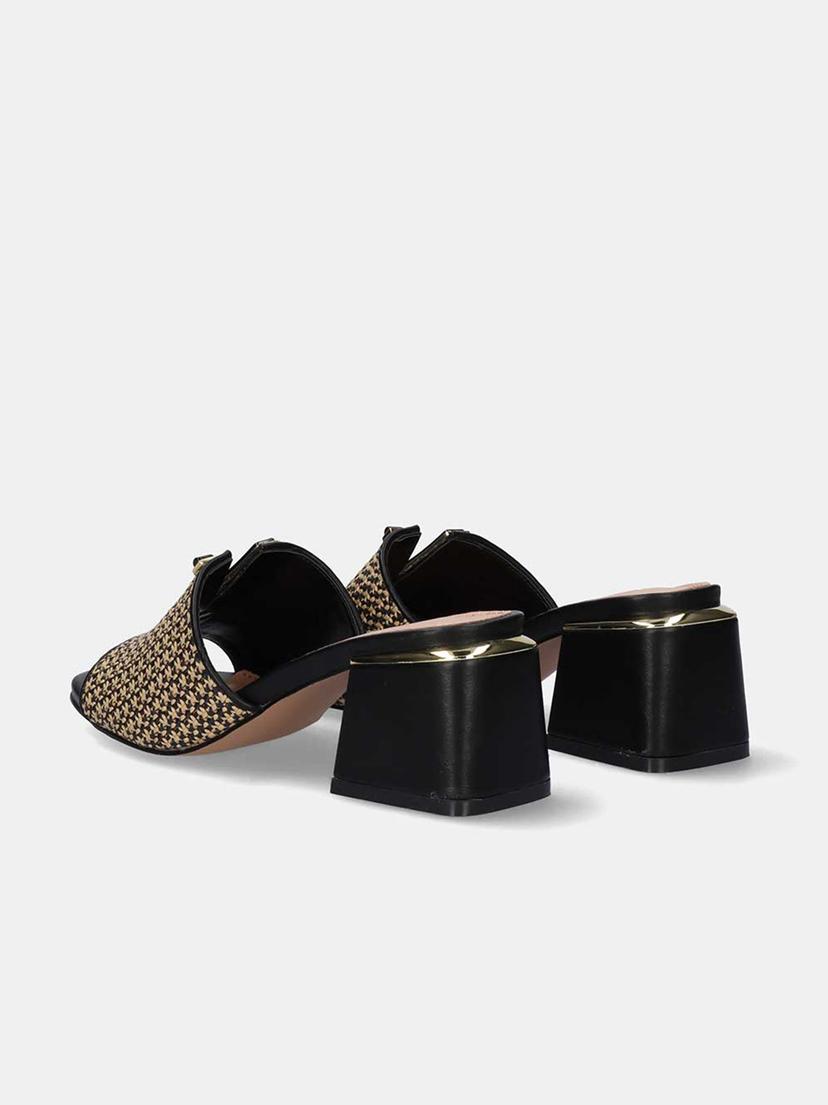 CARMEN-160 RAFFIA BLK-BEIGE