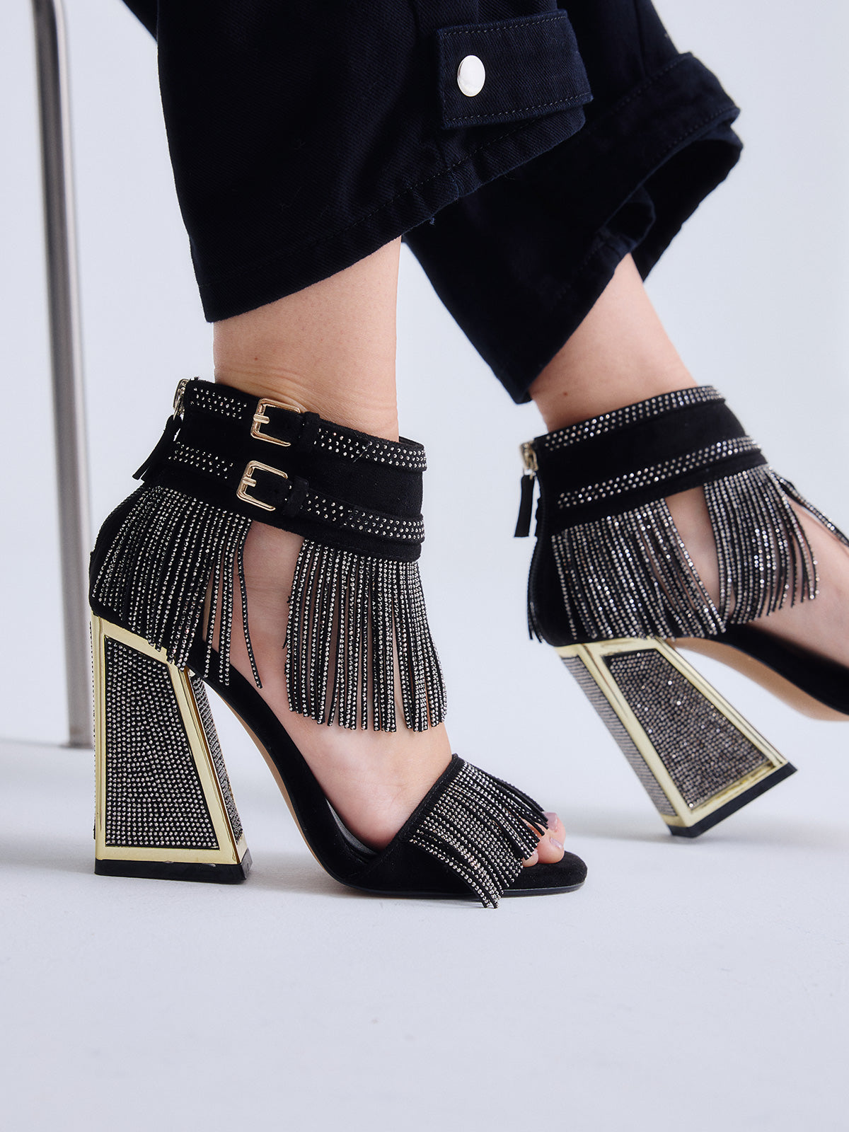 DOMINIC-520 STRASS BLACK