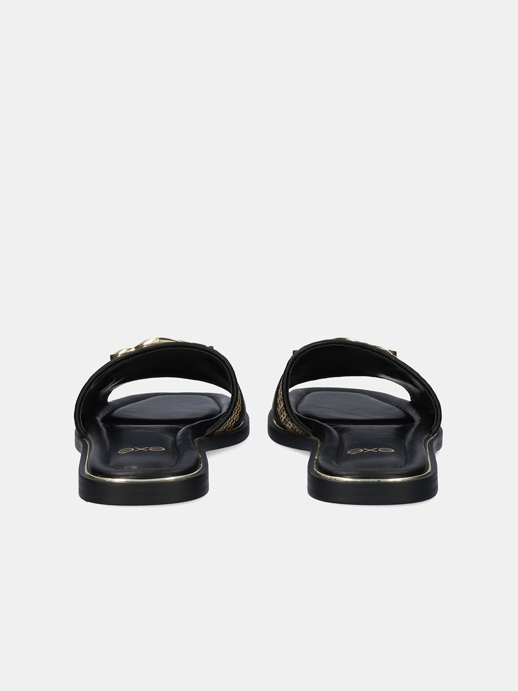 DORETA-456 RAFFIA BLK-BEIGE