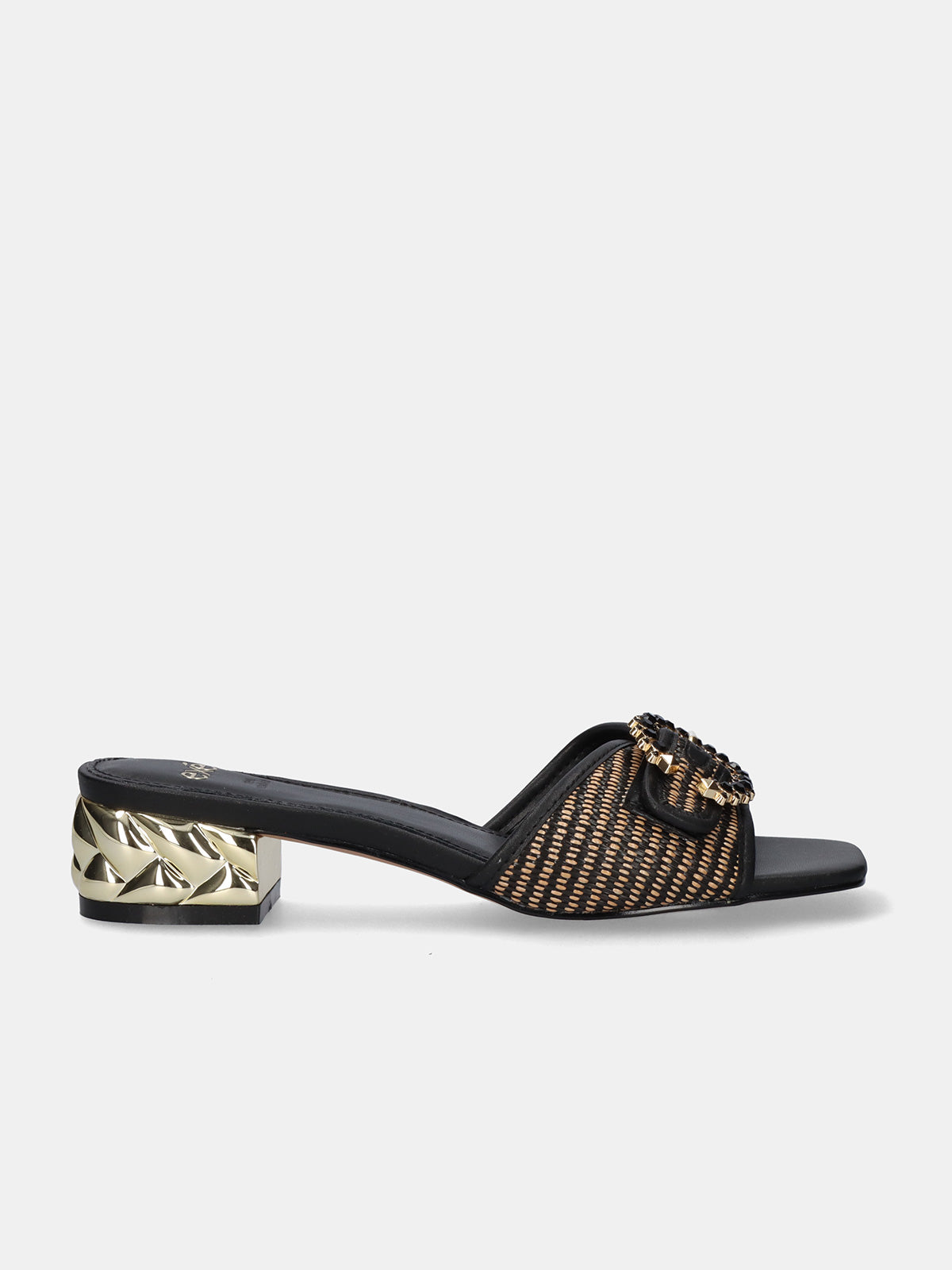 KATY-410 RAFFIA BLACK BEIGE