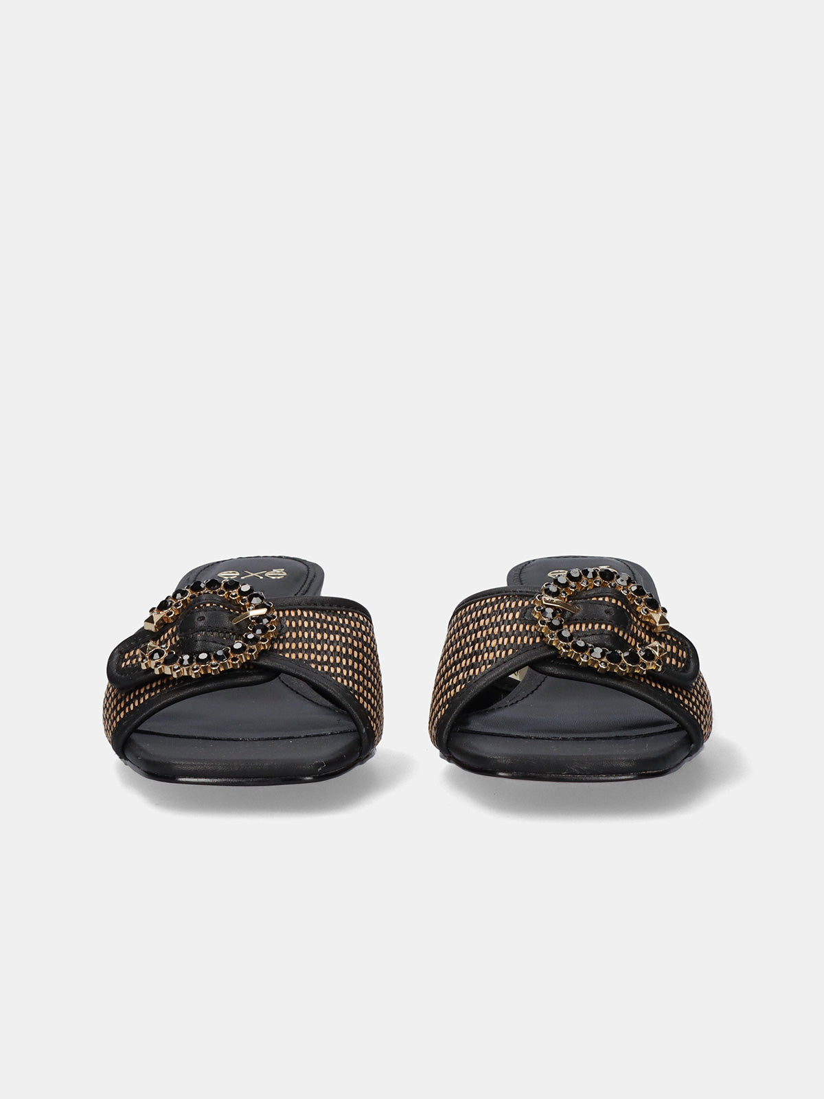 KATY-410 RAFFIA BLACK BEIGE