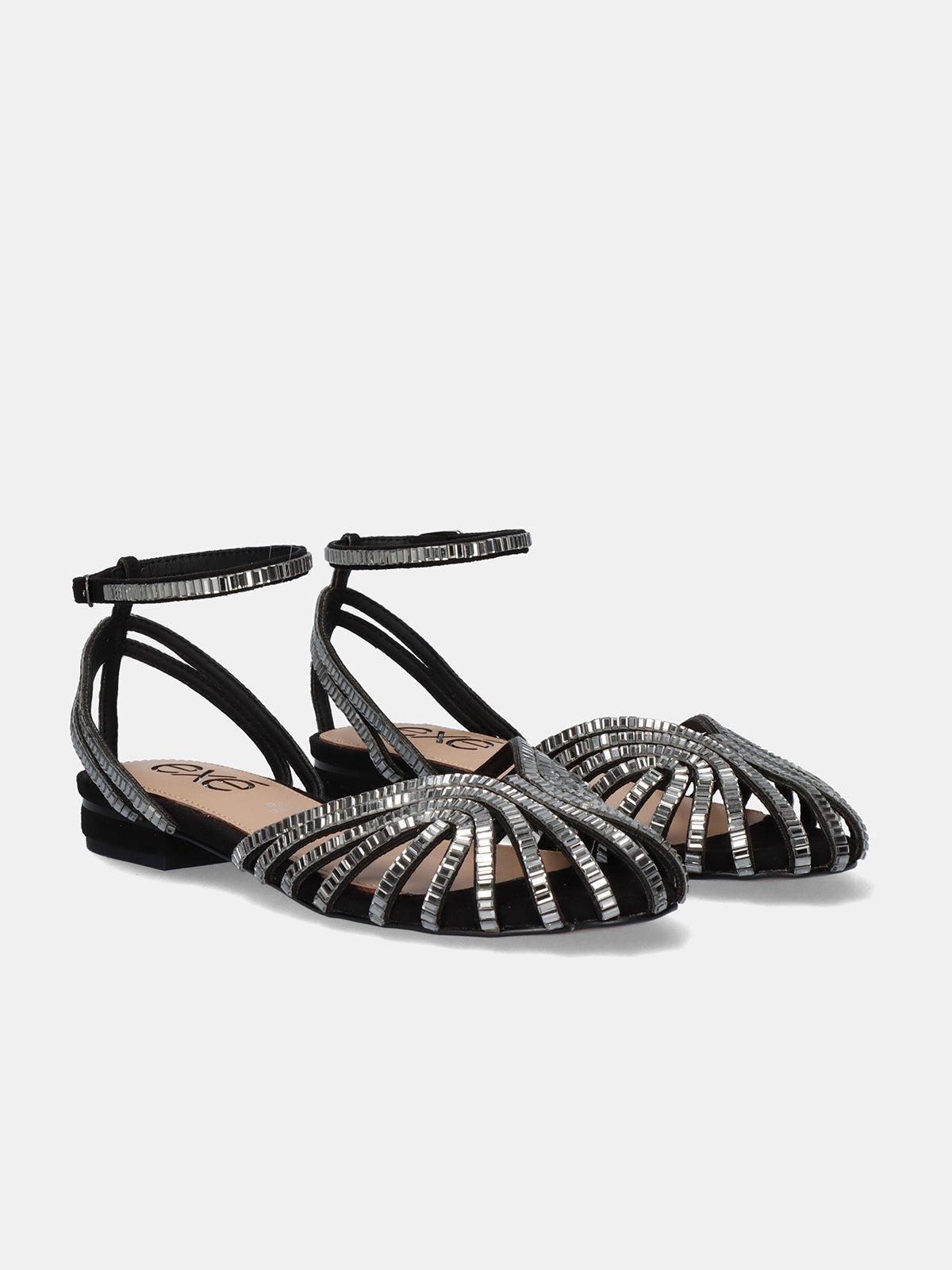 LOLA-307 STRASS BLK PEWTER