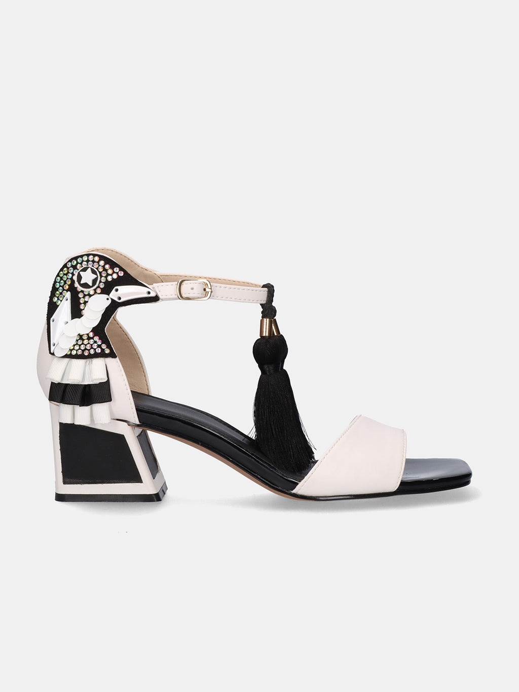LUISA-210 PU WHITE BLK