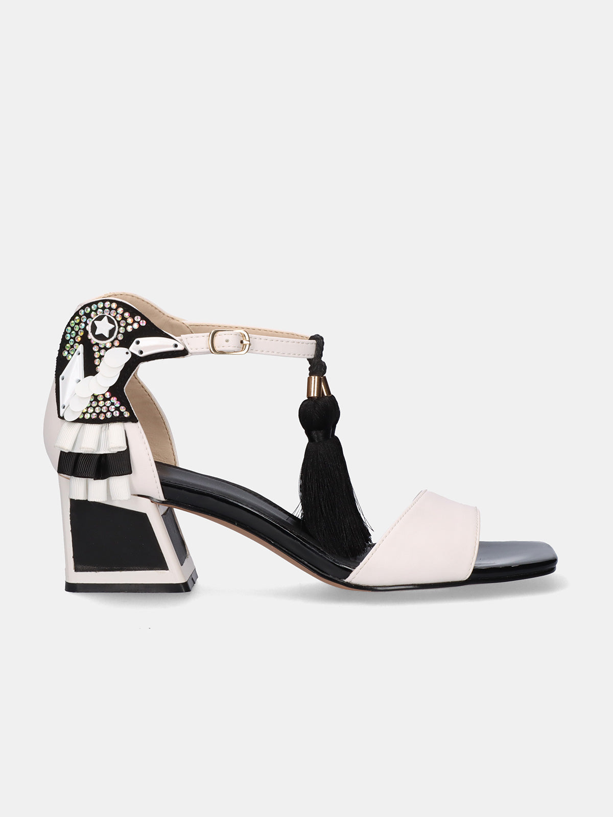 LUISA-210 PU WHITE BLK
