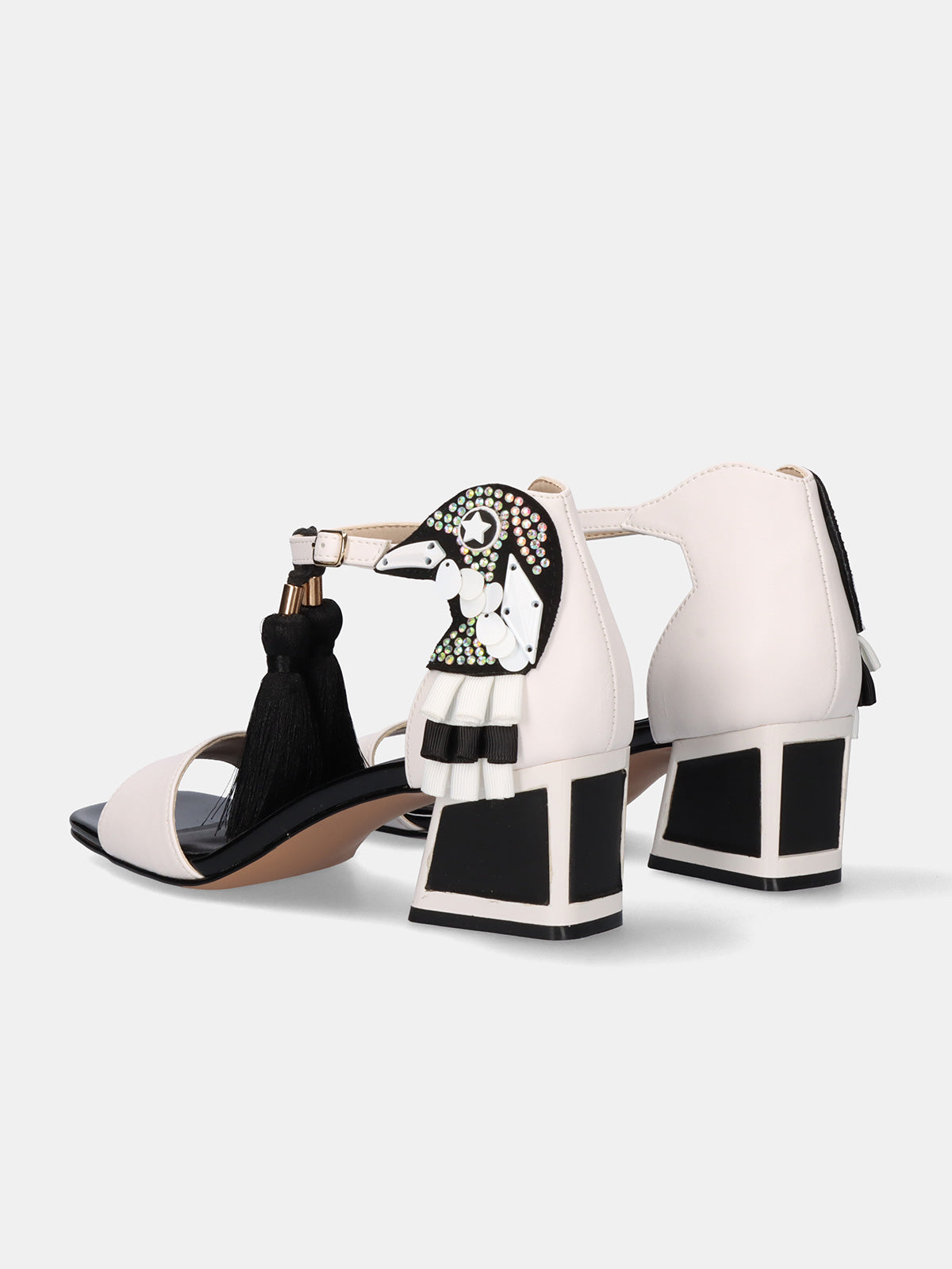 LUISA-210 PU WHITE BLK