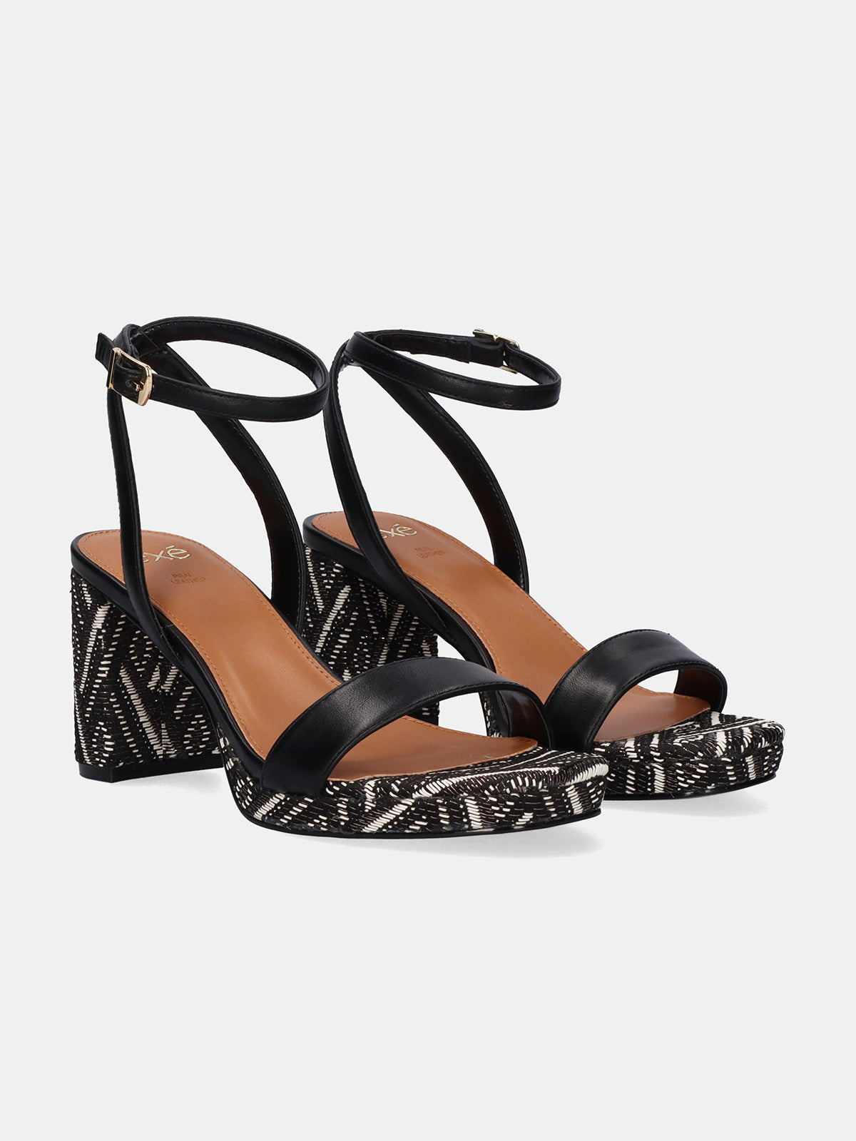LUISA-778 RAFFIA BLK PEWTER