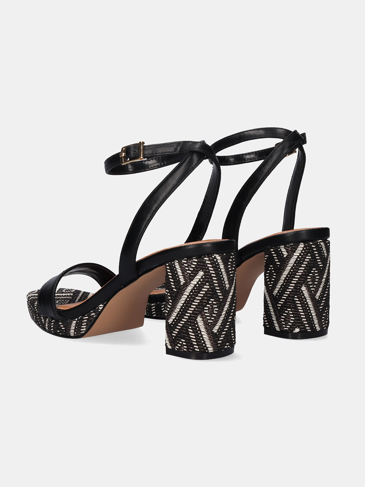 LUISA-778 RAFFIA BLK PEWTER