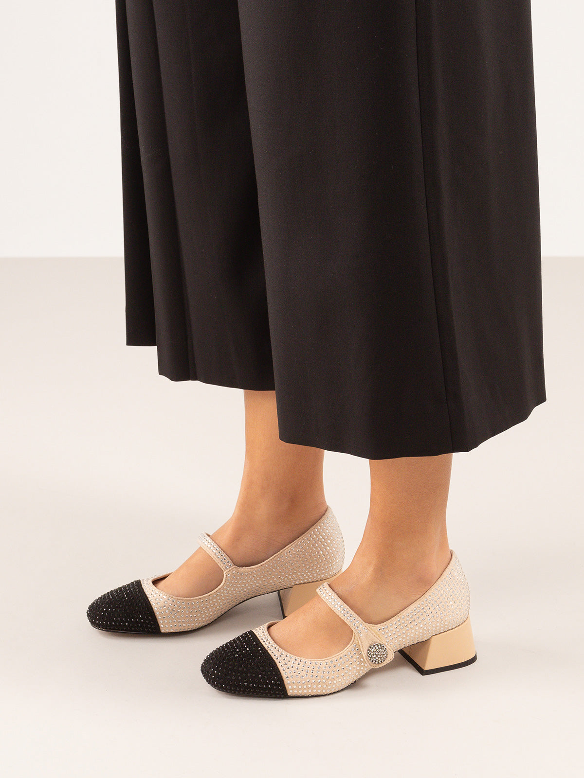 MINA-522 STRASS BEIGE BLK