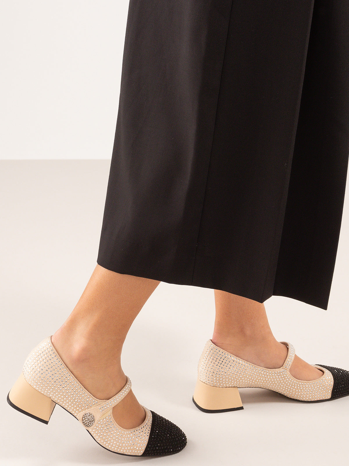 MINA-522 STRASS BEIGE BLK