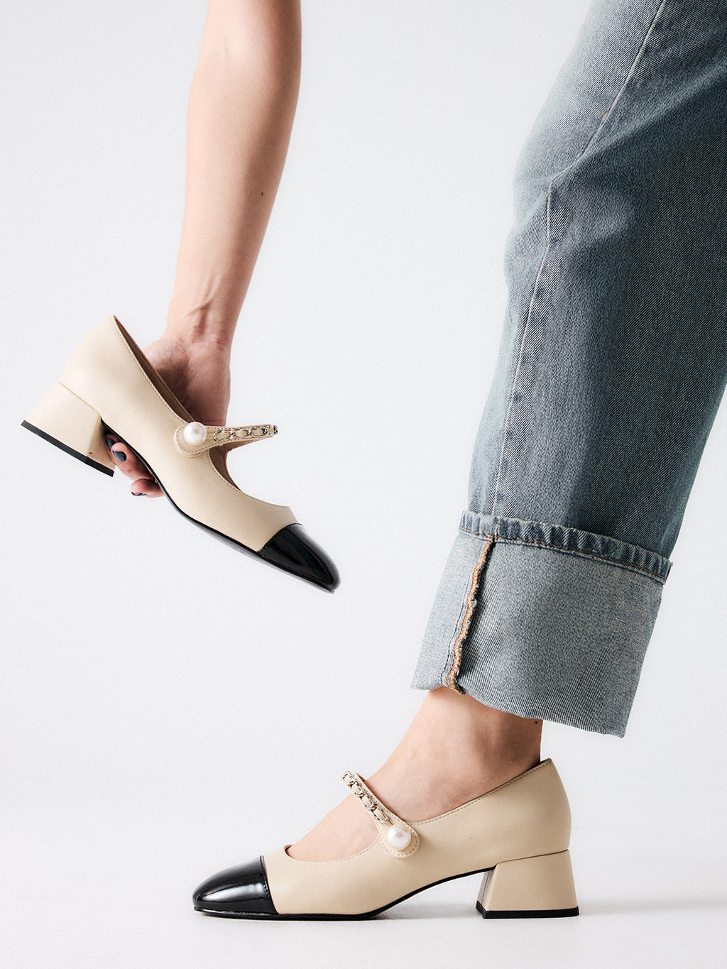 MINA-523 PU BEIGE BLK