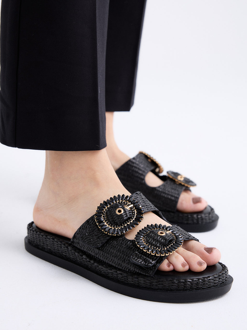 NAPOLI-817 RAFFIA BLACK