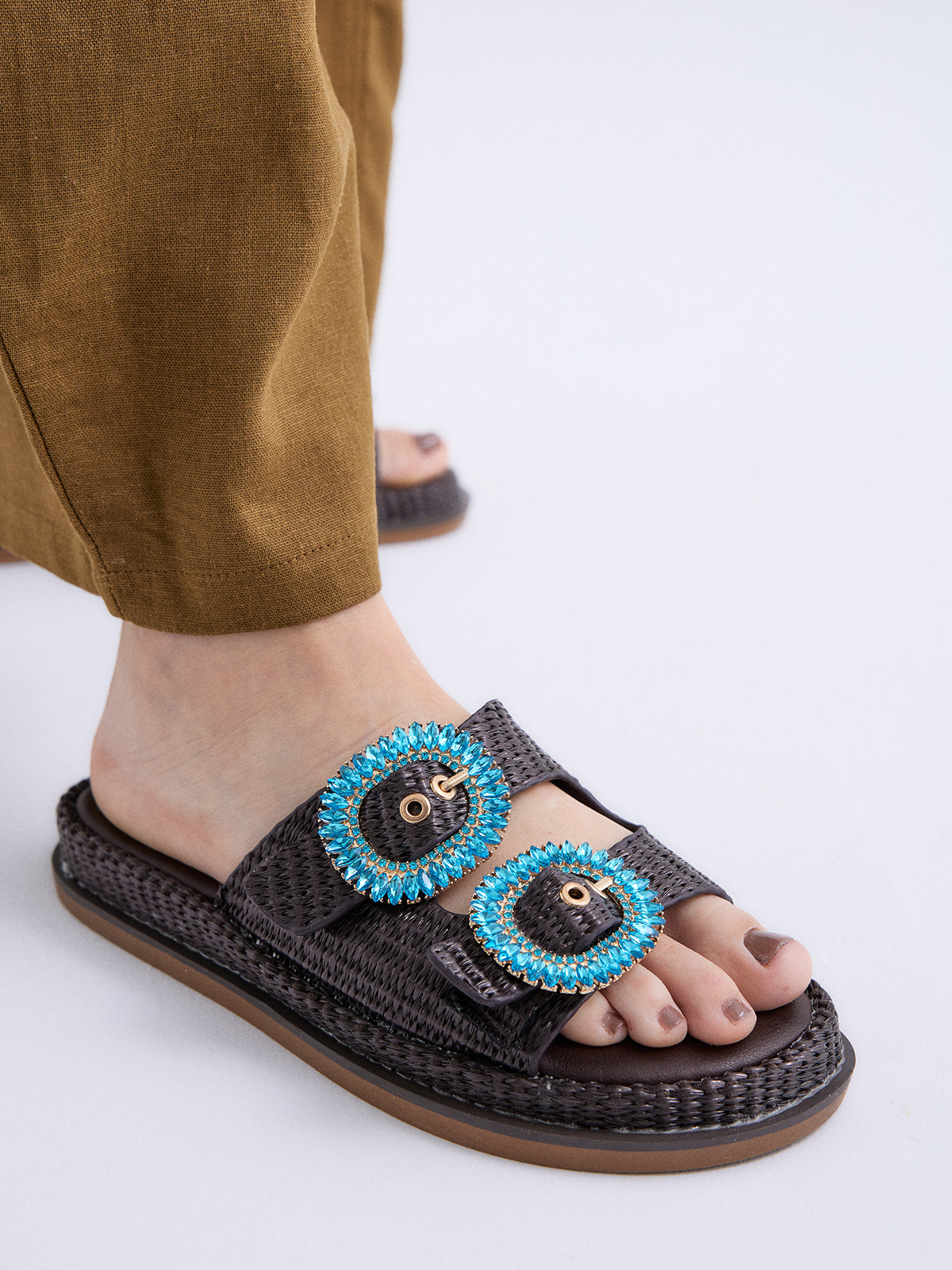 NAPOLI-817 RAFFIA BROWN