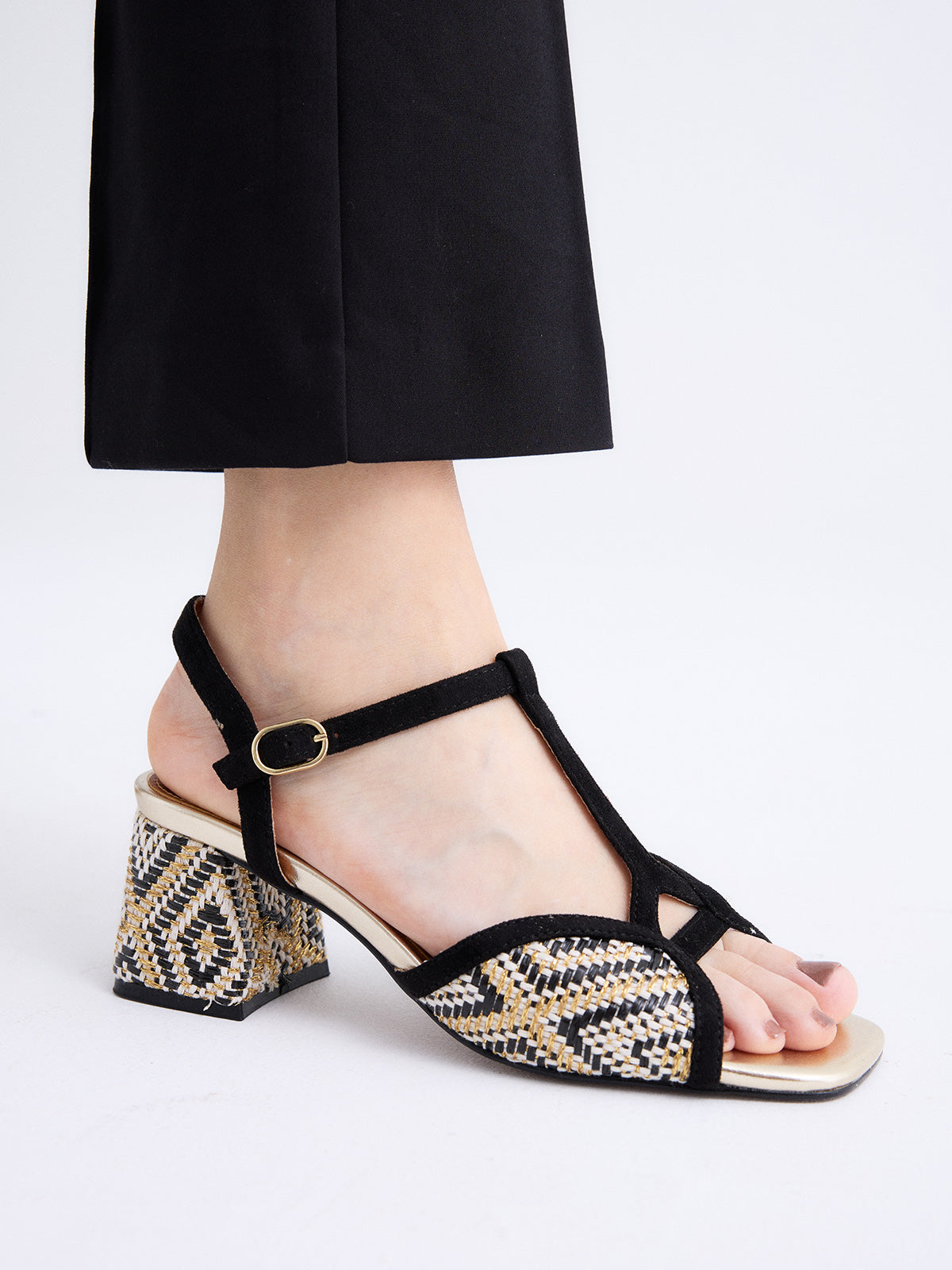 POLINA-405 FABRIC BLACK-GOLD
