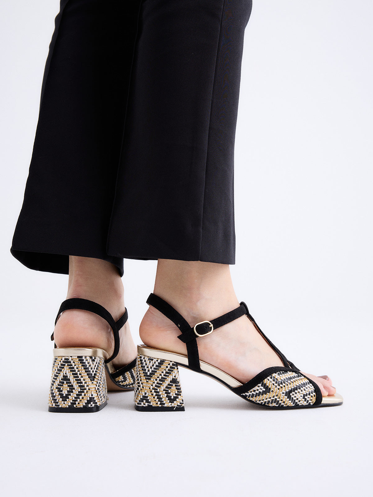 POLINA-405 FABRIC BLACK-GOLD