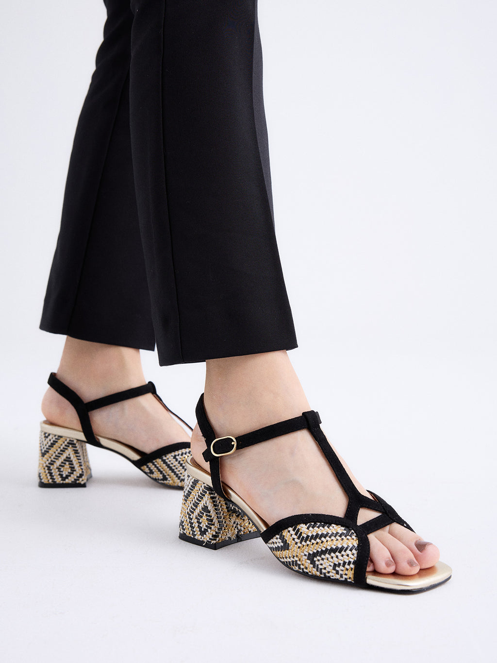 POLINA-405 FABRIC BLACK-GOLD