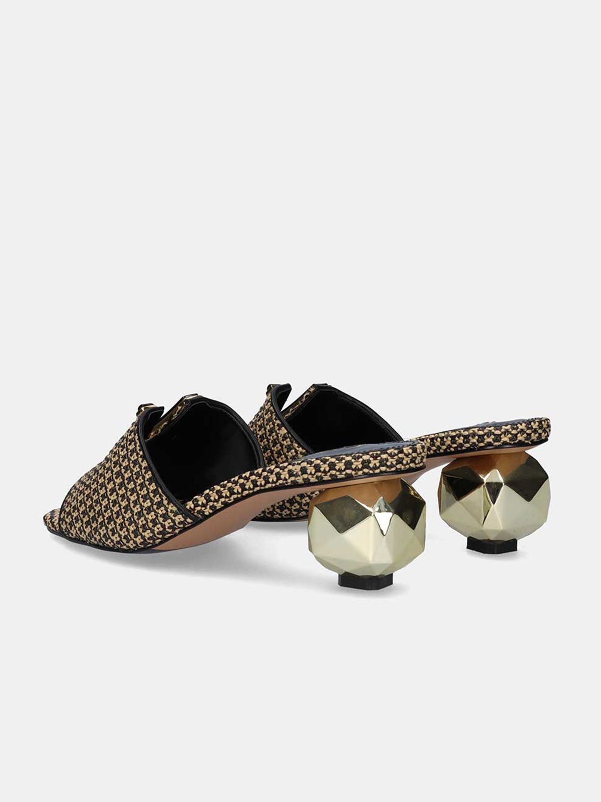 SCARLET-601 RAFFIA BLK-BEIGE