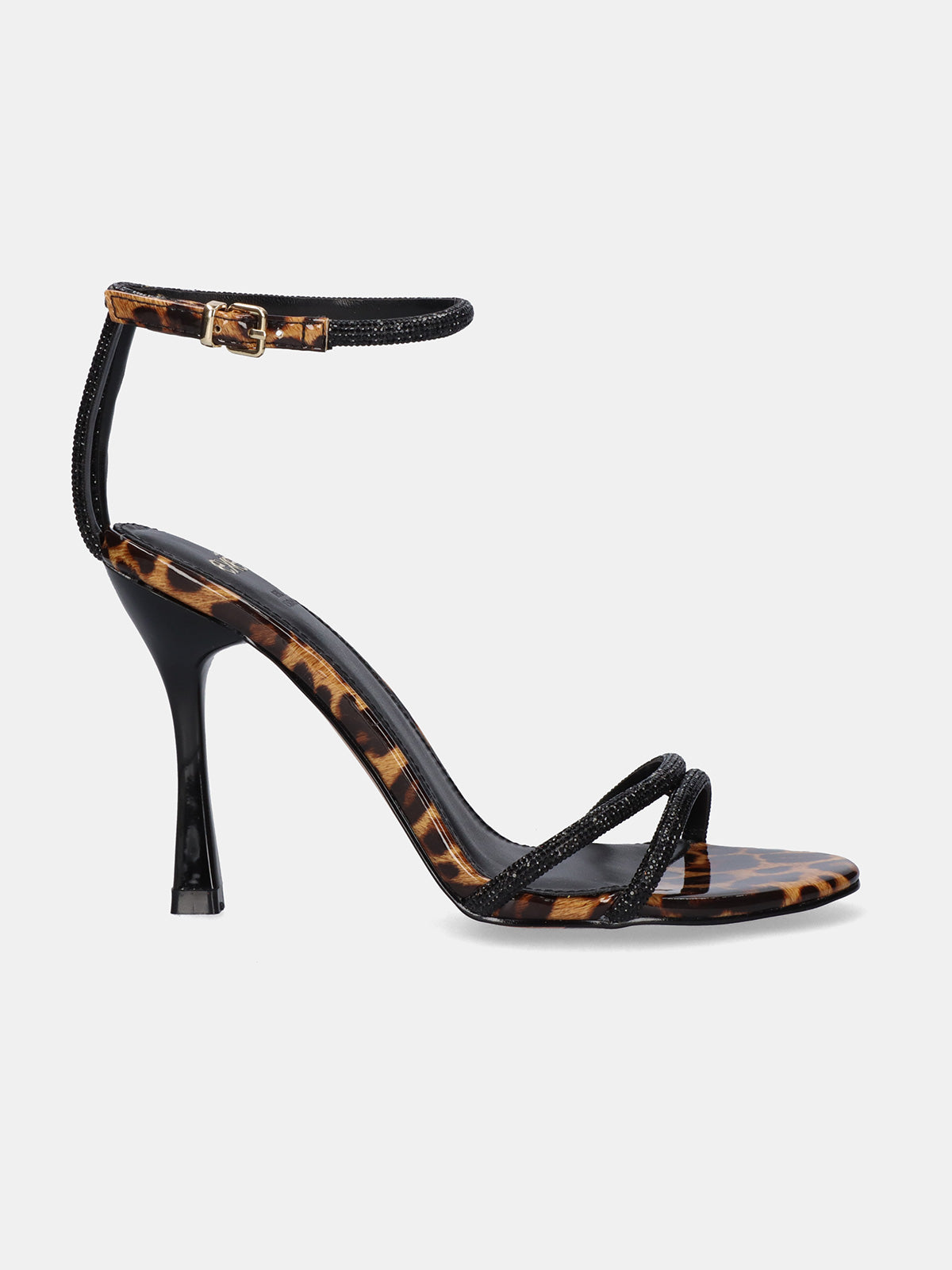 SILVER-639 STRASS LEOPAR BLK