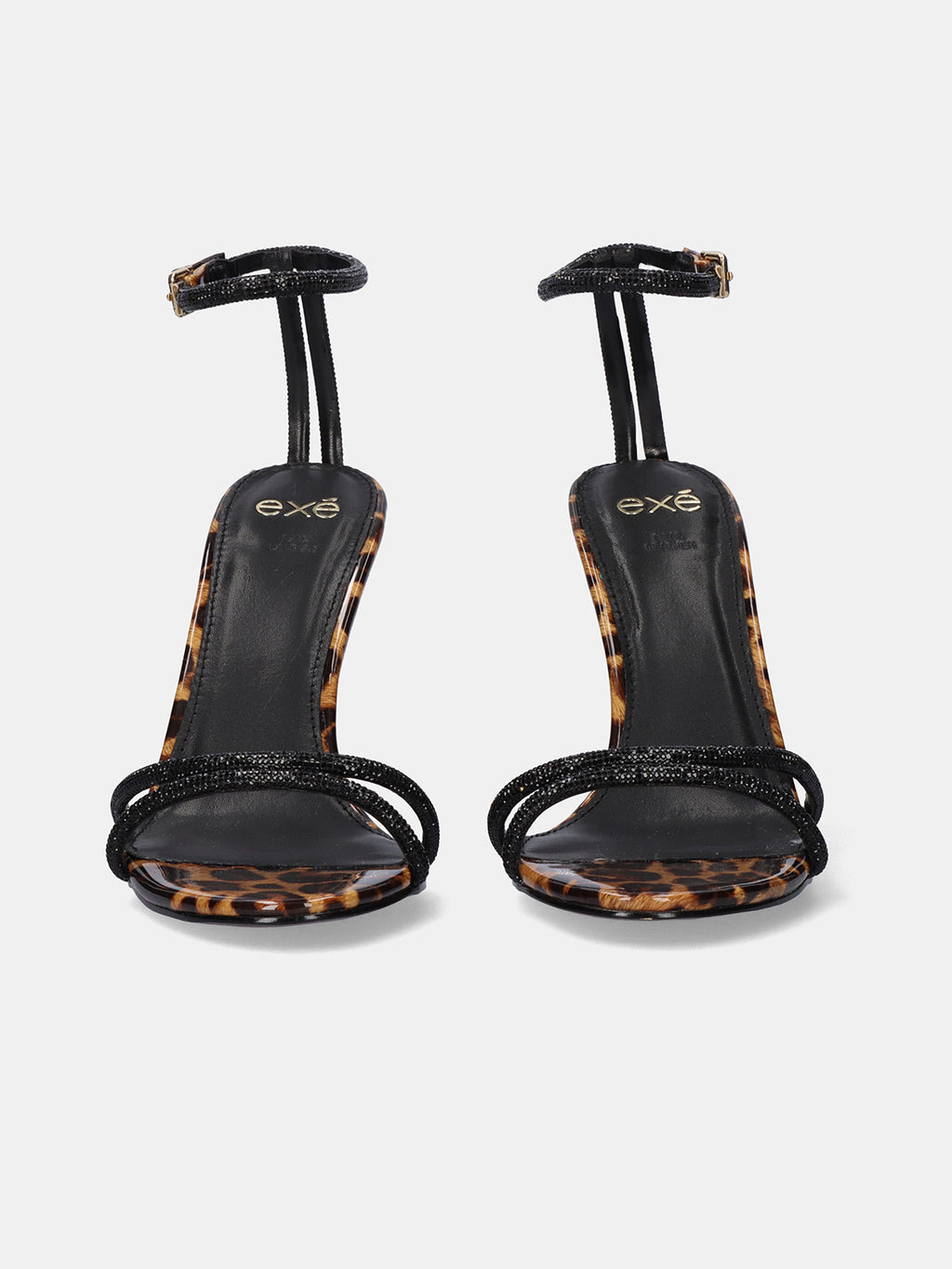 SILVER-639 STRASS LEOPAR BLK