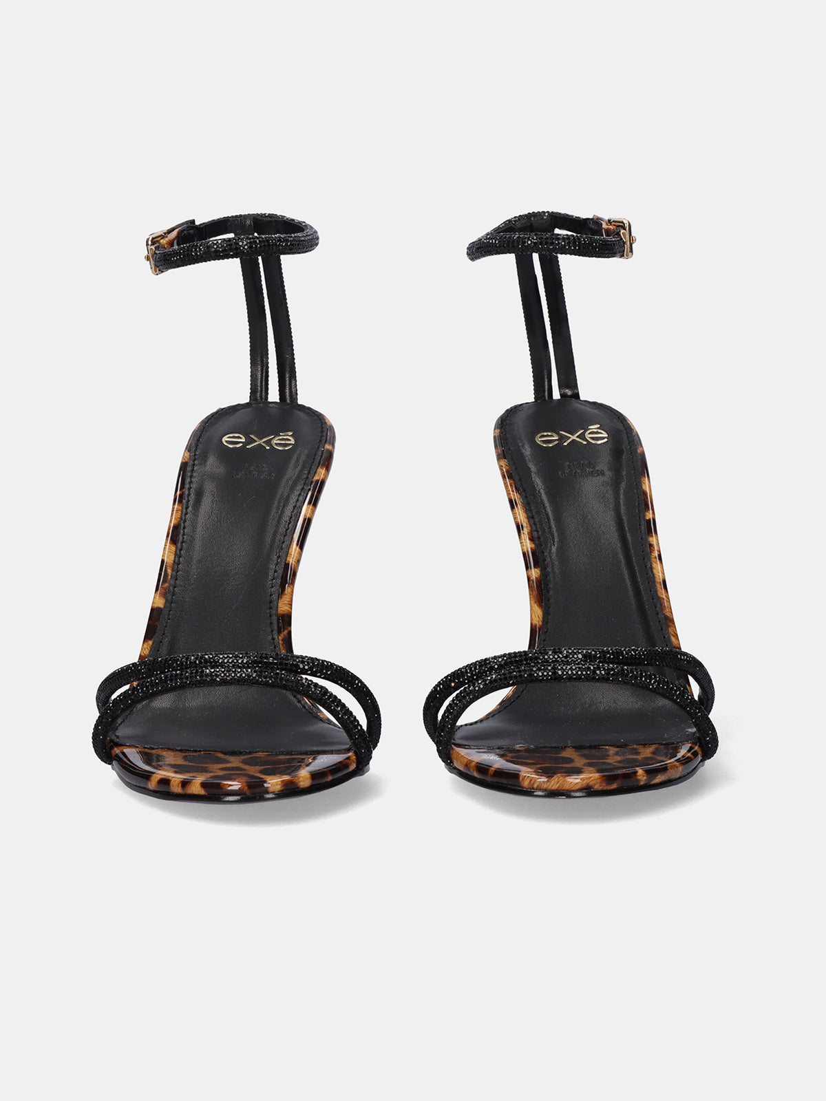 SILVER-639 STRASS LEOPAR BLK